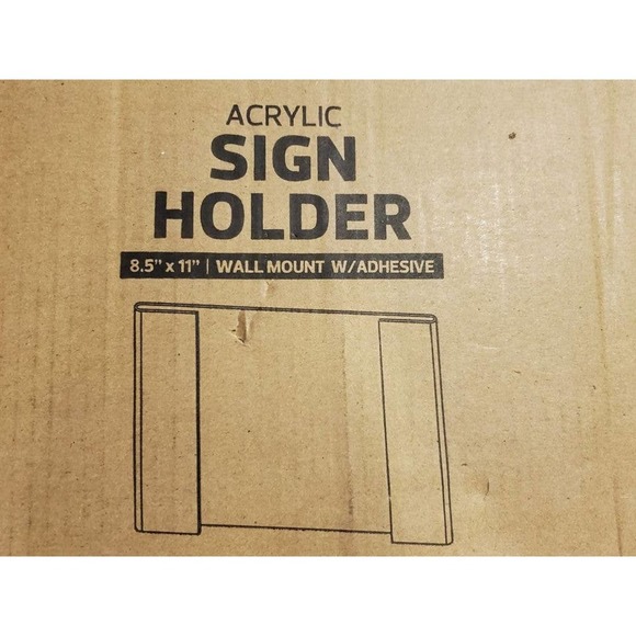 NEW Wall Mount with Adhesive Acrylic Sign Holder - 8.5in x11in - Picture 5 of 6